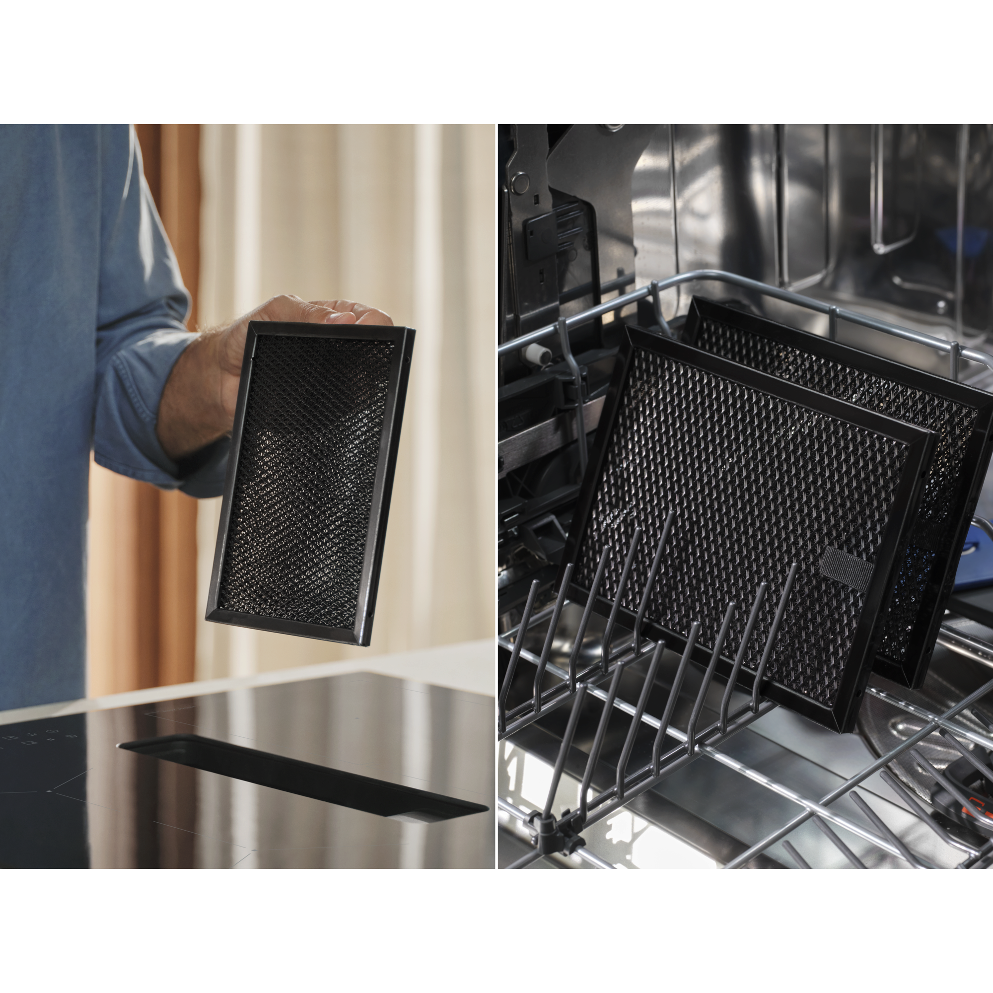 The Grease Filter is easy to clean and keeps kitchen air fresh.