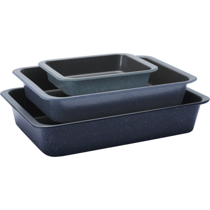 Product set of three oven trays,  full products stand alone