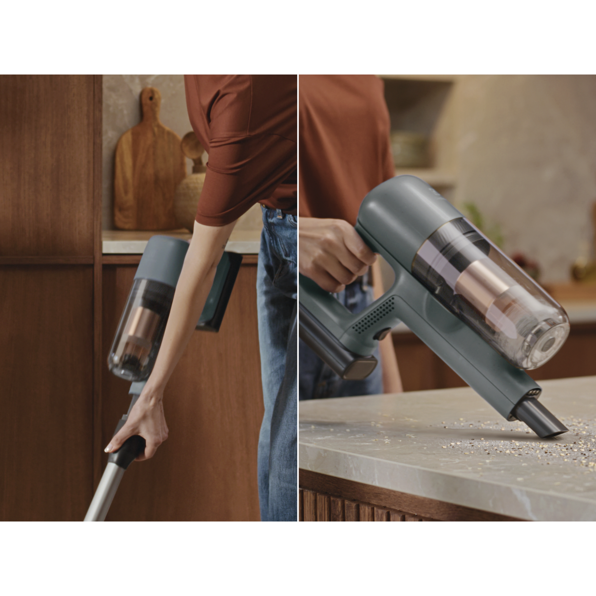 Quick release lets you switch from stick to hand unit in seconds 