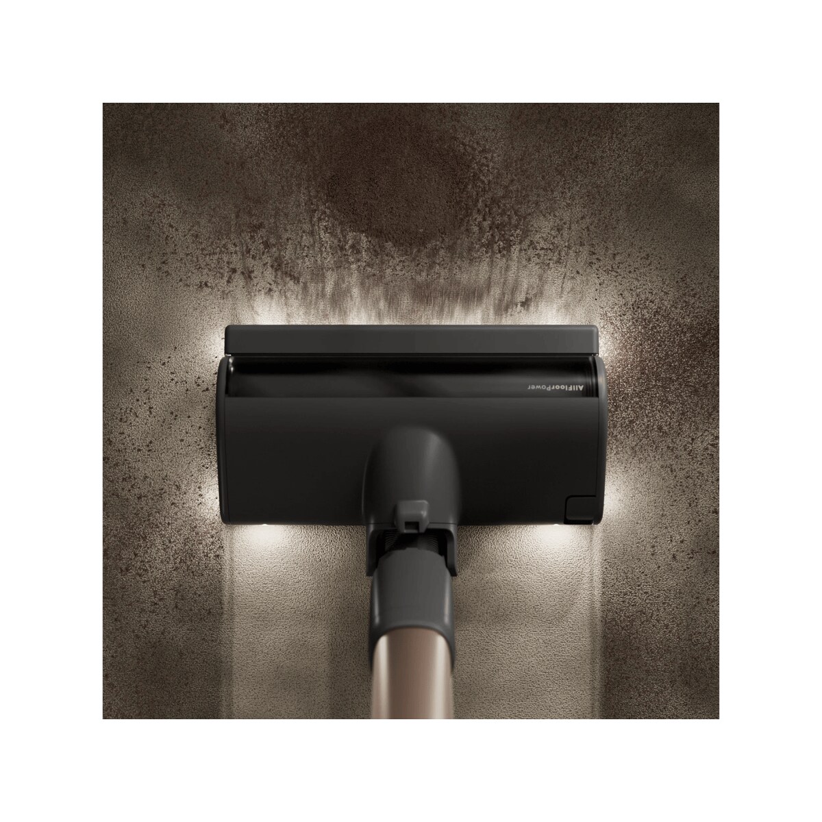 360° LEDs expose dust and dirt all around the AllFloor nozzle.