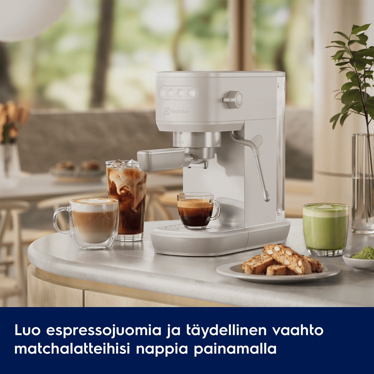 Luo espressojuomia ja täydellinen vaahto matchalatteihisi nappia painamalla.