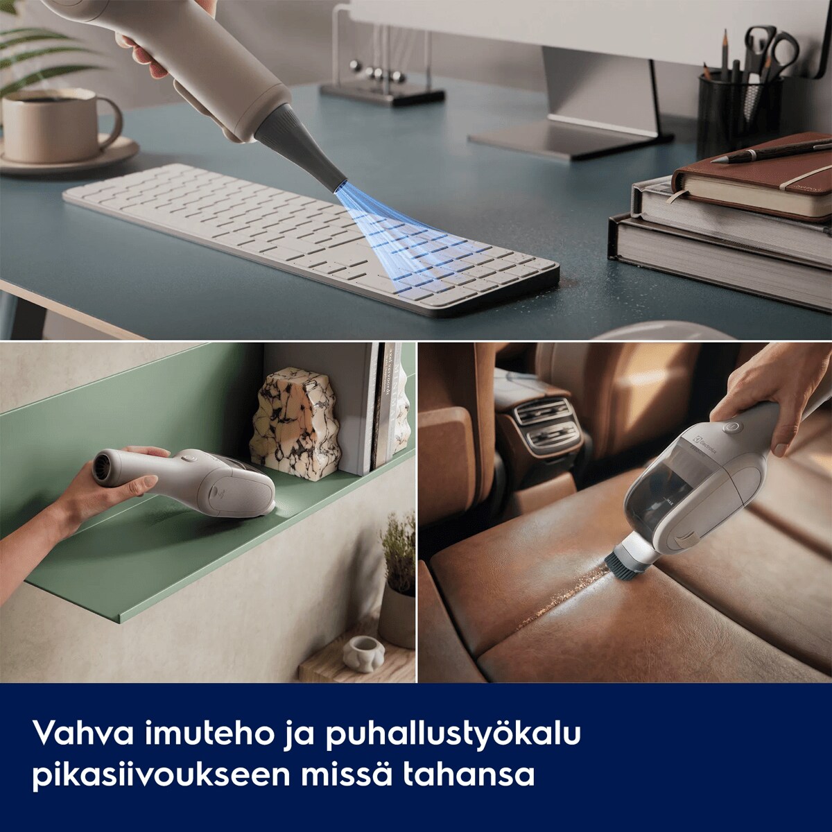 Vahva imuteho ja puhallustyökalu pikasiivoukseen missä tahansa