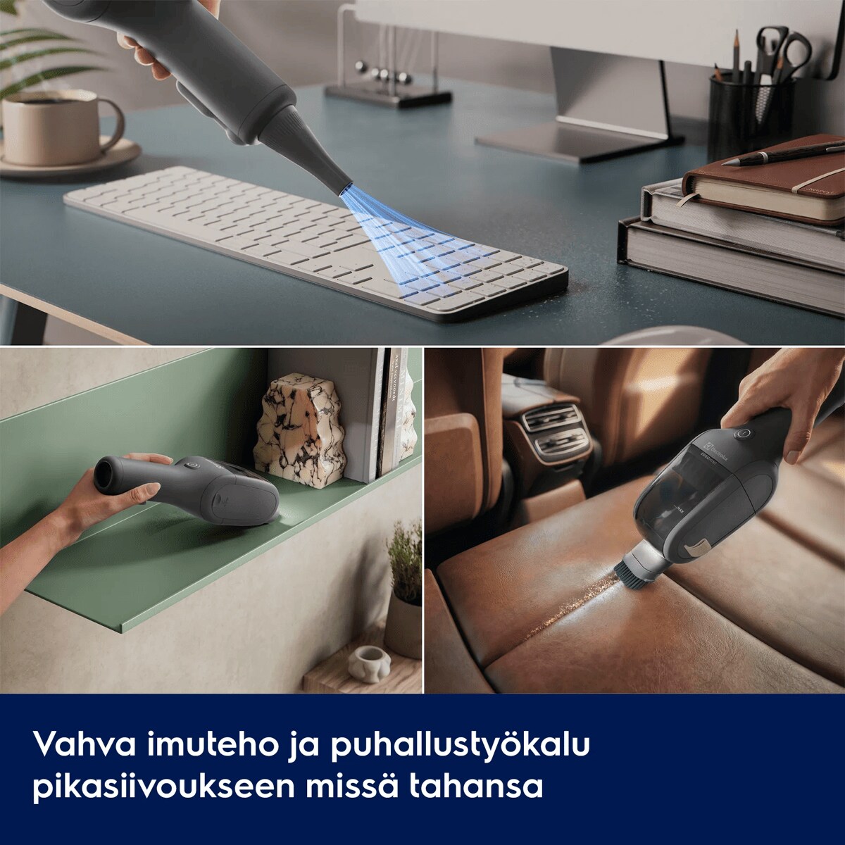 Vahva imuteho ja puhallustyökalu pikasiivoukseen missä tahansa