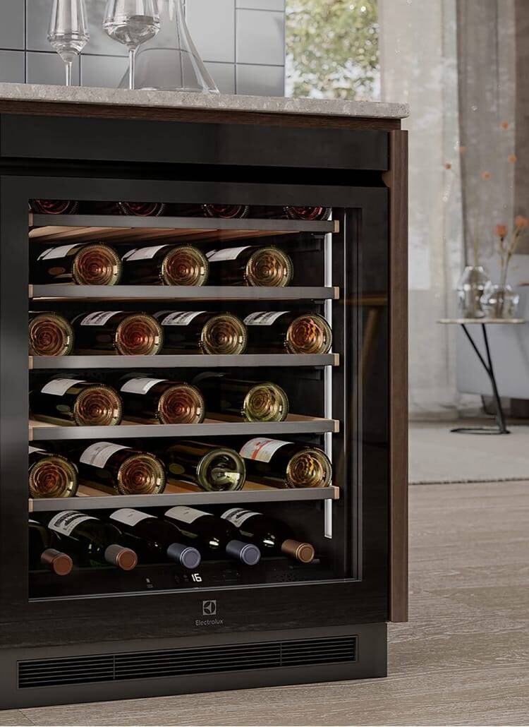 Wine cabinet with bottles