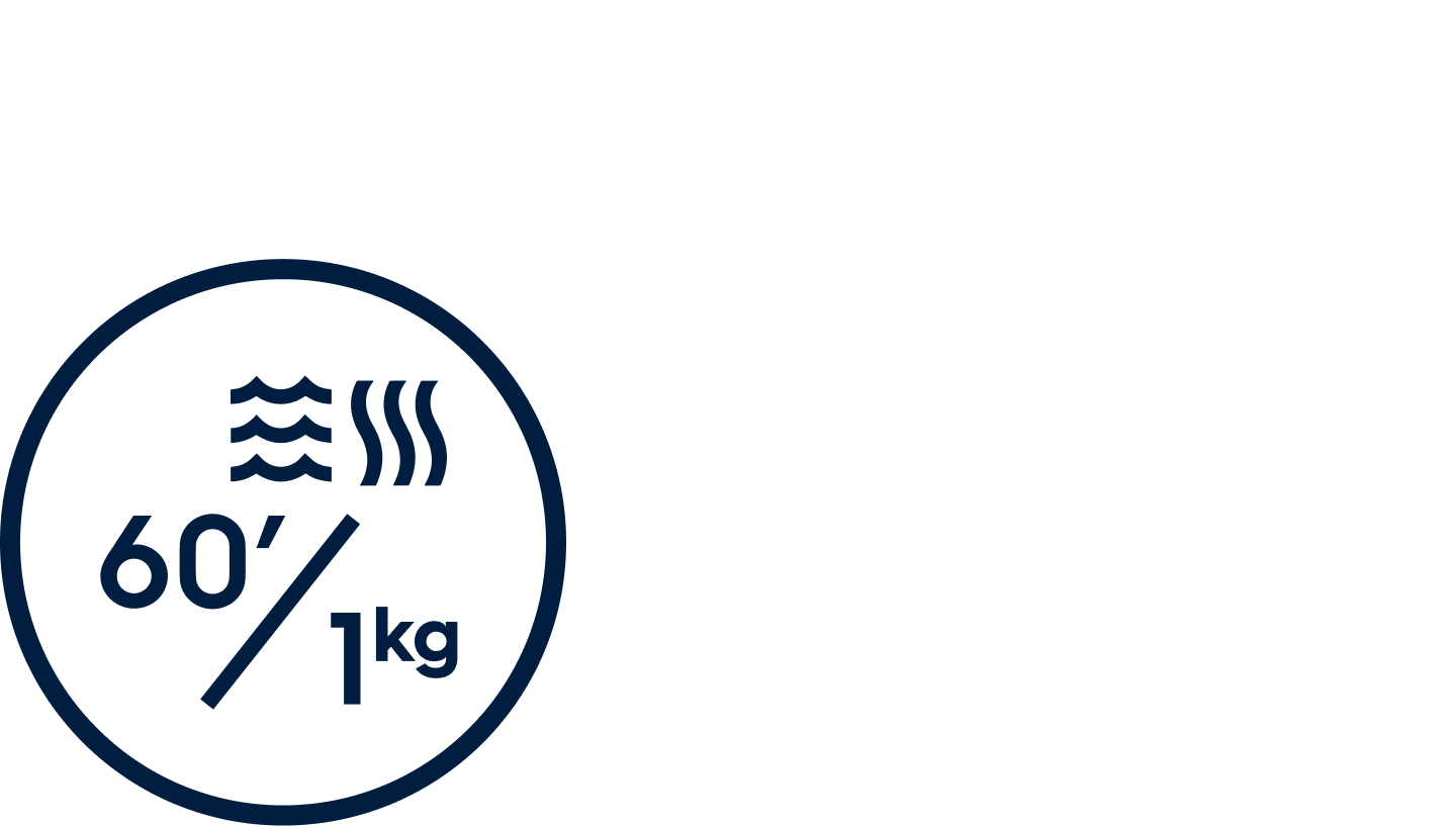 Symboli Electrolux OneGo 20/60min-ohjelmalle 