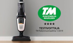 Pure F9 -varsi-imuri ja Tekniikan maailman testivoittaja-logo
