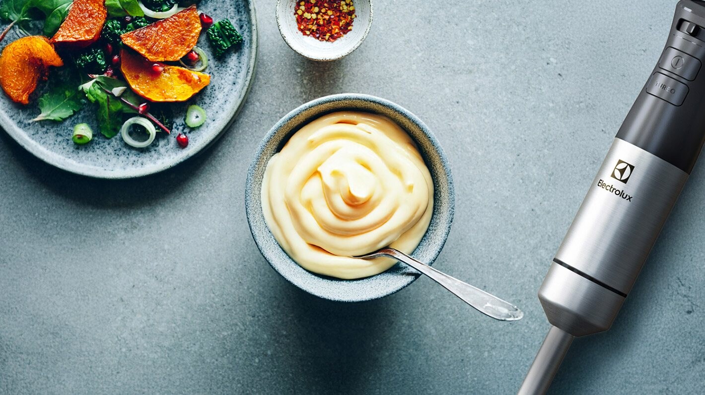 Hemmagjord majonnäs tillagad med stavmixer